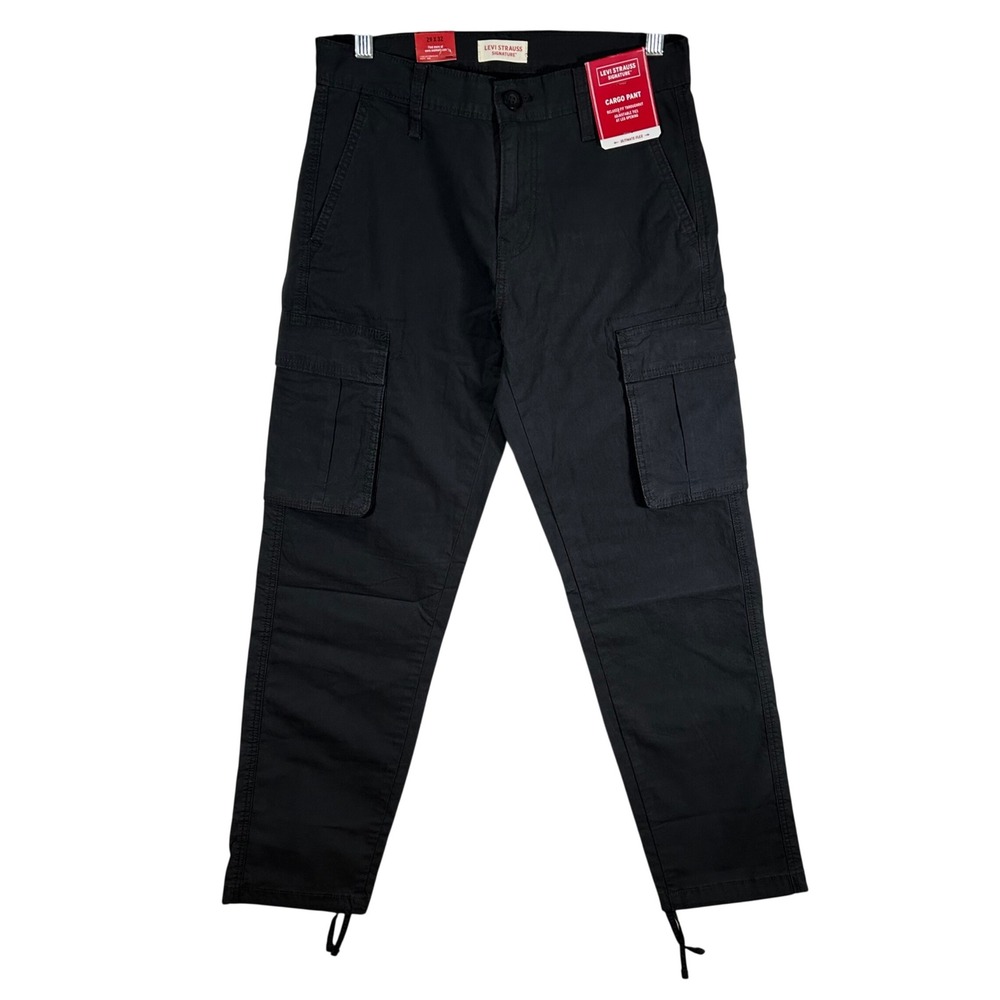 Levi Strauss‎ Signature Mens Cargo Pants Black Ultimate Flex 29x32 New